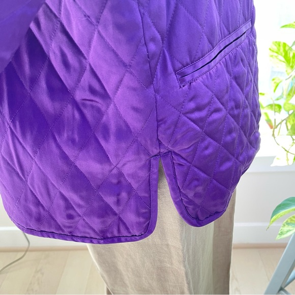 Vintage 90s Linea Dell’Olio 100% PURE SILK Quilted Mandarin Collar Puffer Jacket - Picture 12 of 15